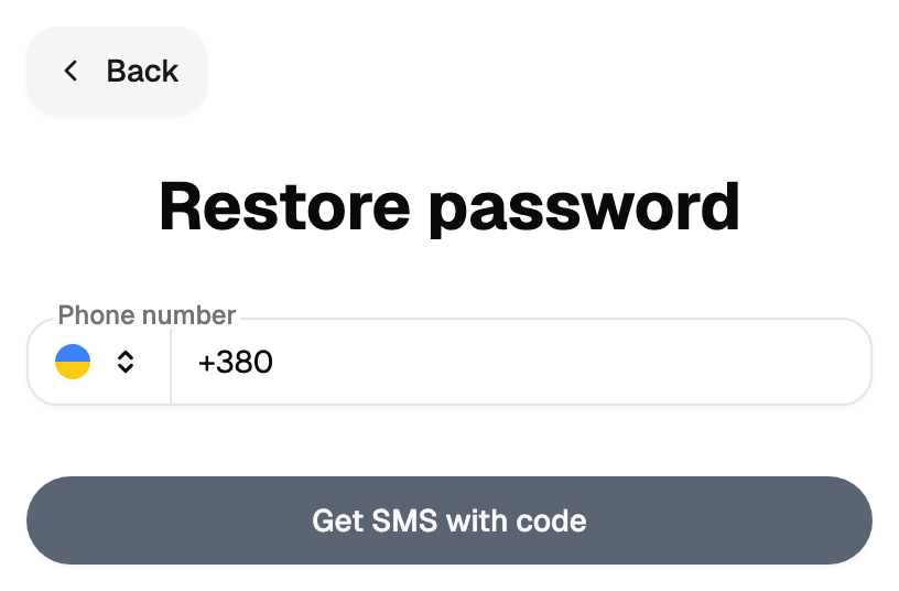 Password recovery Password recovery